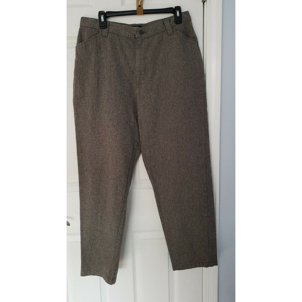 Lee Rider Womans Casual Pants Size 14 X 28 Petite Tweed Brown‎ 100% Cotton.